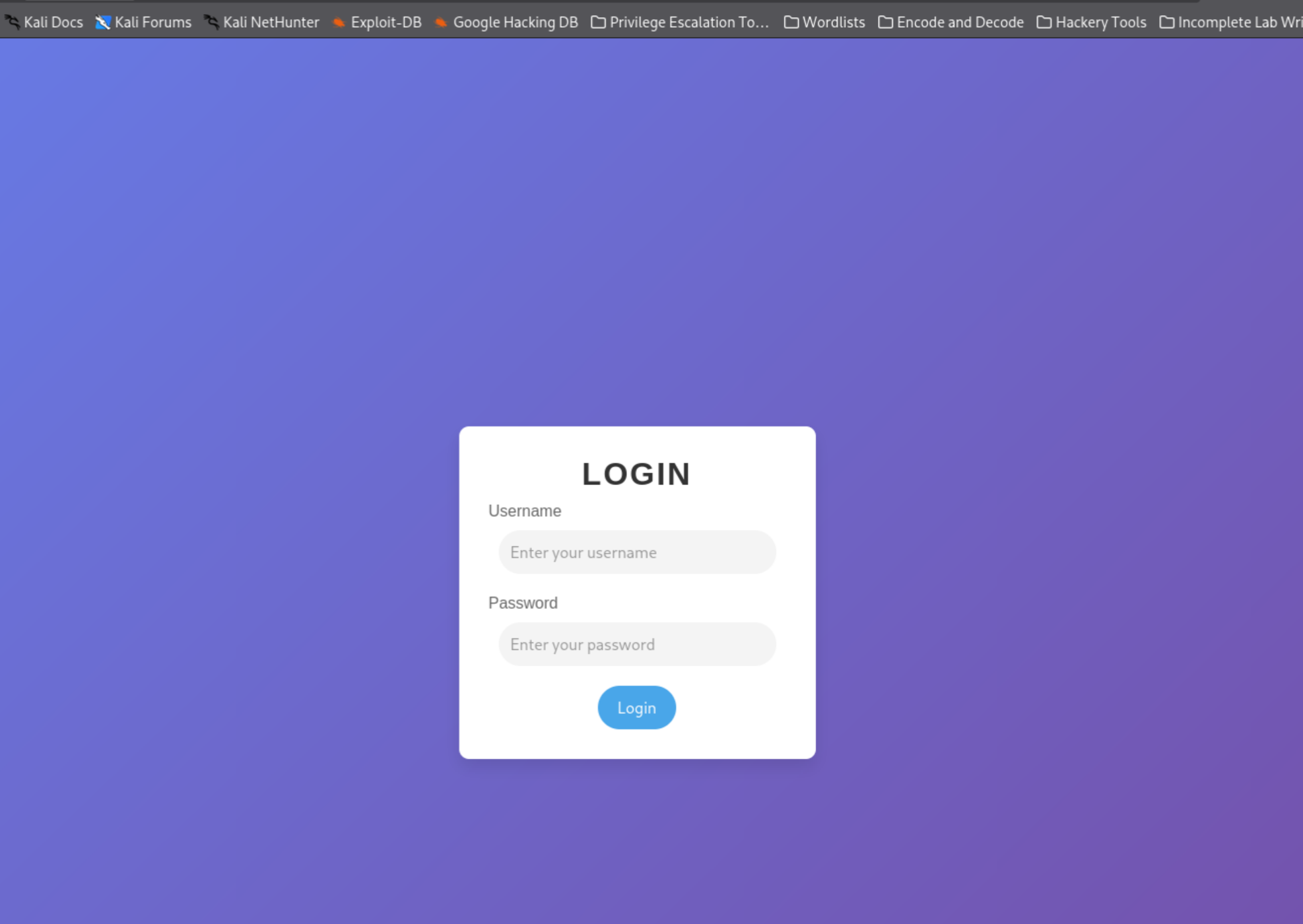 login.php interface